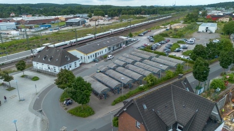 Luftaufnahme des Bahnhofquartiers