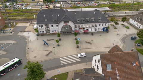 Luftaufnahme des Bahnhofquartiers